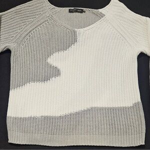 House of Harlow 1960 Adrienne Sweater in Gray and White Women's Size Large